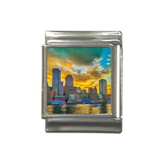 Boston Skyline Cityscape River Italian Charm (13mm) by Sarkoni