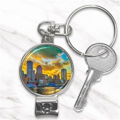 Boston Skyline Cityscape River Nail Clippers Key Chain by Sarkoni