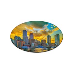 Boston Skyline Cityscape River Sticker Oval (10 Pack) by Sarkoni