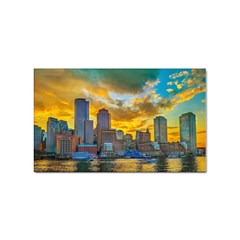 Boston Skyline Cityscape River Sticker Rectangular (100 Pack)