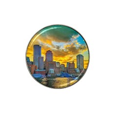 Boston Skyline Cityscape River Hat Clip Ball Marker by Sarkoni