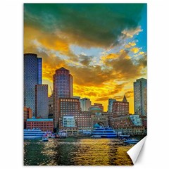 Boston Skyline Cityscape River Canvas 36  X 48  by Sarkoni