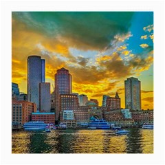 Boston Skyline Cityscape River Medium Glasses Cloth by Sarkoni