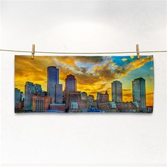 Boston Skyline Cityscape River Hand Towel by Sarkoni