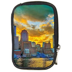 Boston Skyline Cityscape River Compact Camera Leather Case by Sarkoni