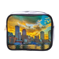 Boston Skyline Cityscape River Mini Toiletries Bag (one Side) by Sarkoni