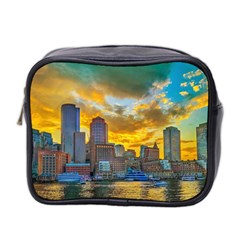 Boston Skyline Cityscape River Mini Toiletries Bag (two Sides) by Sarkoni