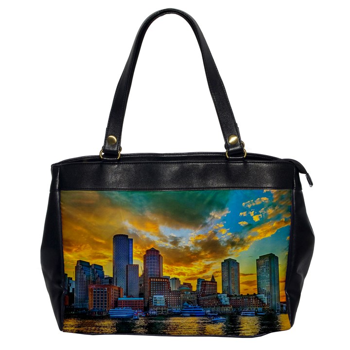 Boston Skyline Cityscape River Oversize Office Handbag