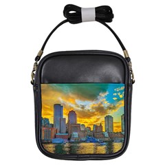 Boston Skyline Cityscape River Girls Sling Bag by Sarkoni