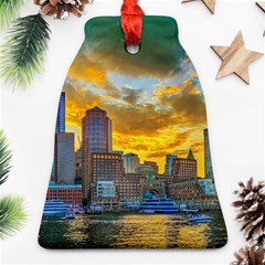 Boston Skyline Cityscape River Ornament (bell) by Sarkoni