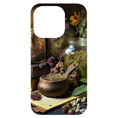 Apothecary Old Herbs Natural Iphone 14 Pro Black Uv Print Case by Sarkoni