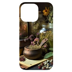 Apothecary Old Herbs Natural Iphone 14 Pro Max Black Uv Print Case by Sarkoni