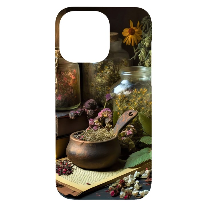 Apothecary Old Herbs Natural iPhone 14 Pro Max Black UV Print Case