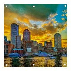 Boston Skyline Cityscape River Banner And Sign 3  X 3  by Sarkoni