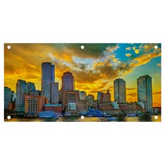 Boston Skyline Cityscape River Banner And Sign 4  X 2  by Sarkoni