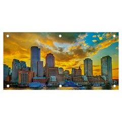 Boston Skyline Cityscape River Banner And Sign 6  X 3  by Sarkoni