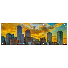 Boston Skyline Cityscape River Banner And Sign 9  X 3  by Sarkoni