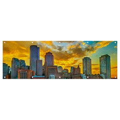 Boston Skyline Cityscape River Banner And Sign 12  X 4  by Sarkoni