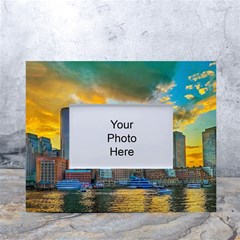 Boston Skyline Cityscape River White Tabletop Photo Frame 4 x6 