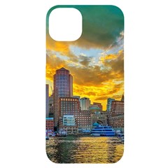 Boston Skyline Cityscape River Iphone 14 Plus Black Uv Print Case by Sarkoni