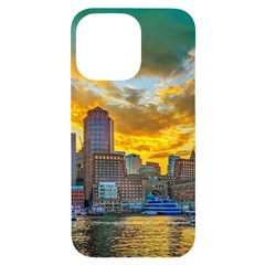 Boston Skyline Cityscape River Iphone 14 Pro Max Black Uv Print Case by Sarkoni