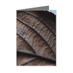 Leaf Veins Nerves Macro Closeup Mini Greeting Card by Amaryn4rt