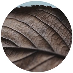 Leaf Veins Nerves Macro Closeup Wooden Puzzle Round by Amaryn4rt