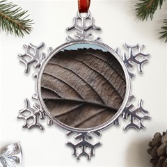 Leaf Veins Nerves Macro Closeup Metal Large Snowflake Ornament by Amaryn4rt