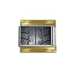 Mature Black Auto Altreifen Rubber Pattern Texture Car Gold Trim Italian Charm (9mm) by Amaryn4rt