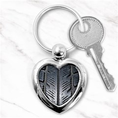 Mature Black Auto Altreifen Rubber Pattern Texture Car Key Chain (heart) by Amaryn4rt