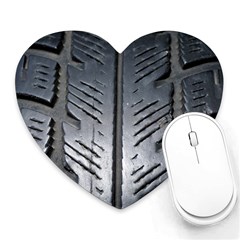 Mature Black Auto Altreifen Rubber Pattern Texture Car Heart Mousepad by Amaryn4rt