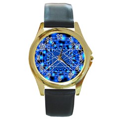 Network Connection Structure Knot Round Gold Metal Watch by Amaryn4rt