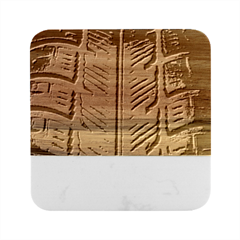 Mature Black Auto Altreifen Rubber Pattern Texture Car Marble Wood Coaster (square) by Amaryn4rt