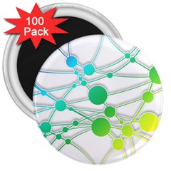 Network Connection Structure Knot 3  Magnets (100 Pack) by Amaryn4rt