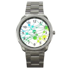 Network Connection Structure Knot Sport Metal Watch by Amaryn4rt