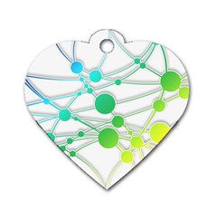 Network Connection Structure Knot Dog Tag Heart (one Side) by Amaryn4rt