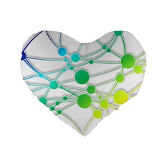 Network Connection Structure Knot Standard 16  Premium Flano Heart Shape Cushions by Amaryn4rt