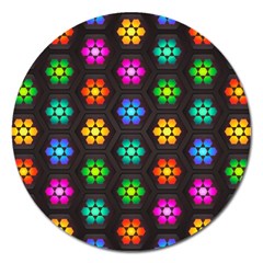 Pattern Background Colorful Design Magnet 5  (round)