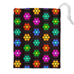 Pattern Background Colorful Design Drawstring Pouch (5xl) by Amaryn4rt