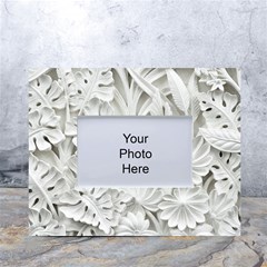 Pattern Motif Decor White Tabletop Photo Frame 4 x6  by Amaryn4rt