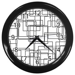 Structure Pattern Network Wall Clock (black) by Amaryn4rt