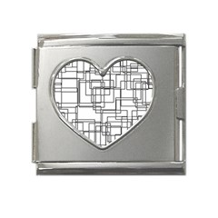 Structure Pattern Network Mega Link Heart Italian Charm (18mm) by Amaryn4rt