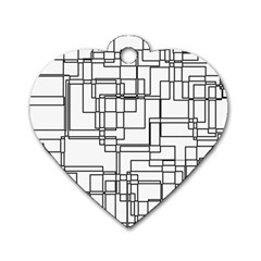 Structure Pattern Network Dog Tag Heart (two Sides) by Amaryn4rt