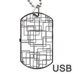 Structure Pattern Network Dog Tag Usb Flash (two Sides) by Amaryn4rt