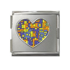 Square Background Background Texture Mega Link Heart Italian Charm (18mm) by Amaryn4rt