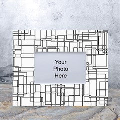 Structure Pattern Network White Tabletop Photo Frame 4 x6  by Amaryn4rt