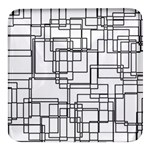 Structure Pattern Network Square Glass Fridge Magnet (4 pack) Front