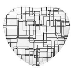 Structure Pattern Network Heart Glass Fridge Magnet (4 Pack) by Amaryn4rt