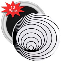 Spiral Eddy Route Symbol Bent 3  Magnets (10 Pack)  by Amaryn4rt