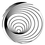 Spiral Eddy Route Symbol Bent Magnet 5  (Round) Front